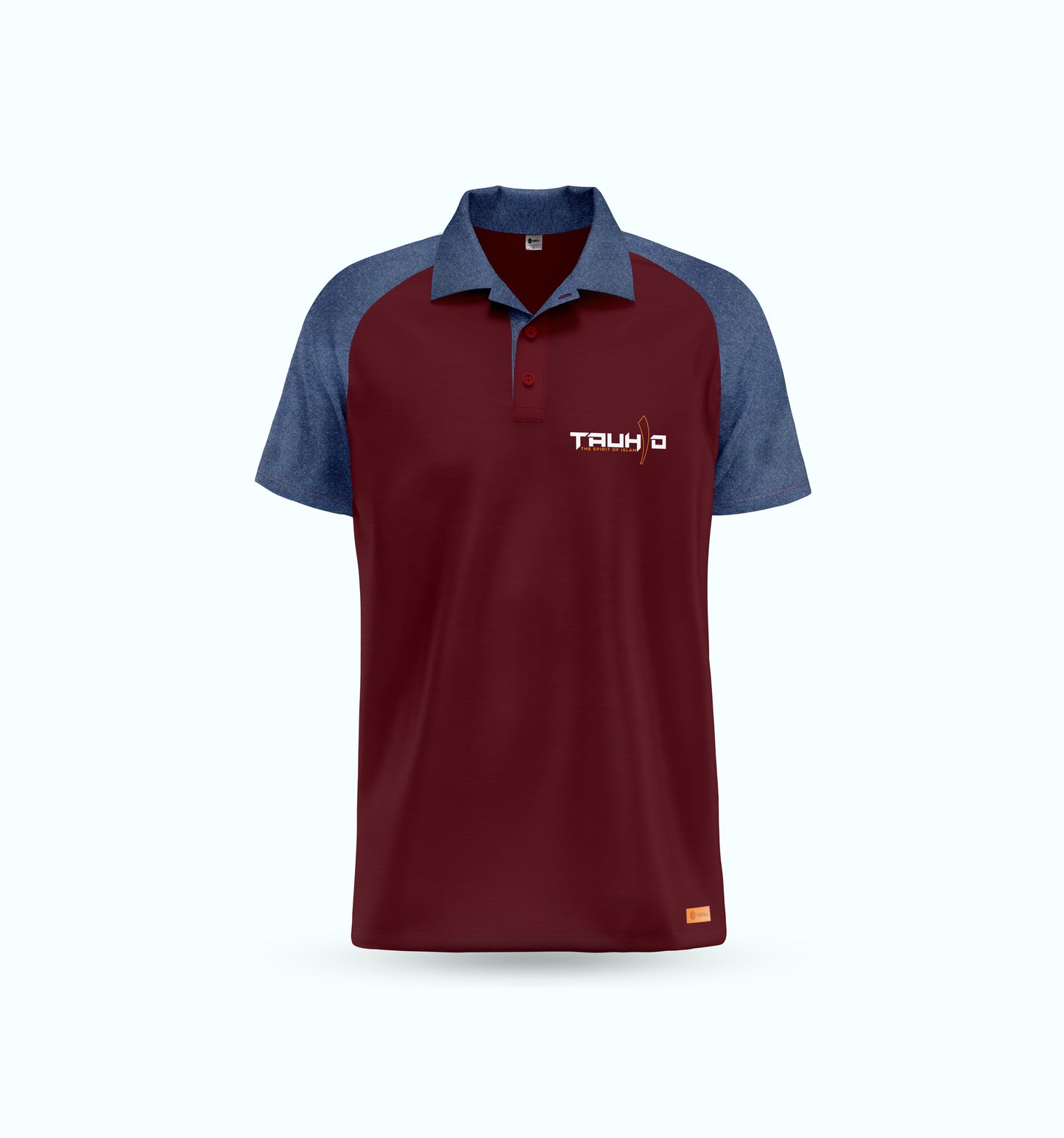 Maroon & Charcoal Blue Raglan Polo Shirt