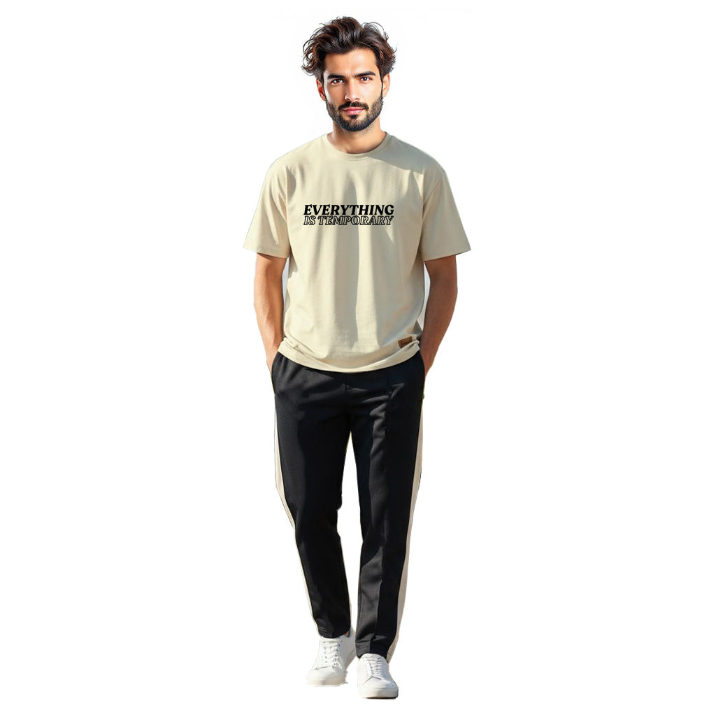 Off White and Black Dry-Fit Track Suit