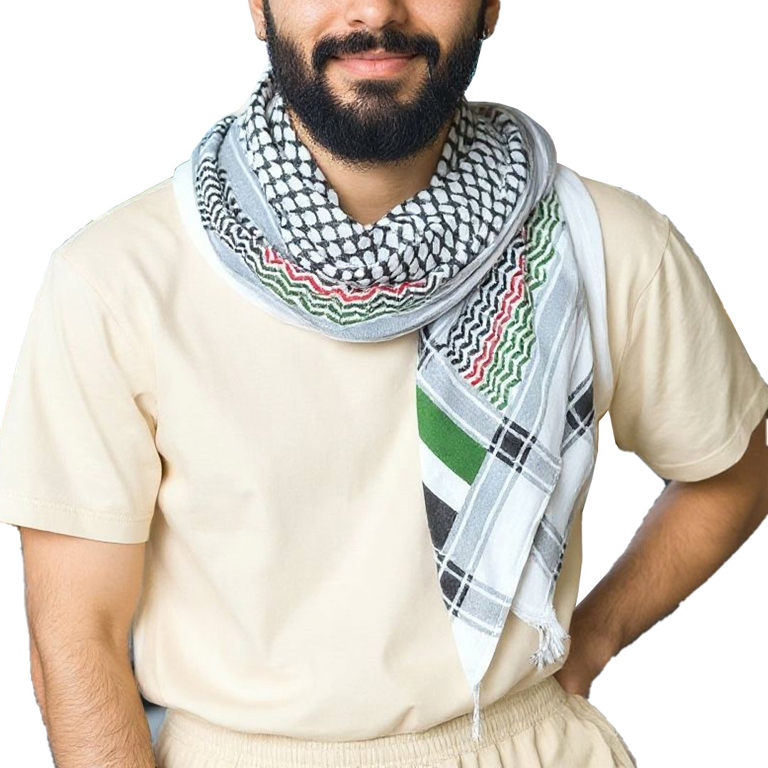 Keffiyeh Scarf Palestinian White and Black