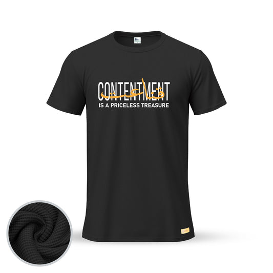 Contentment is a Priceless Treasure | Thermal Round Neck T-Shirt for Men
