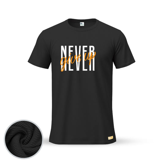 Never Give Up | Thermal Round Neck T-Shirt for Men