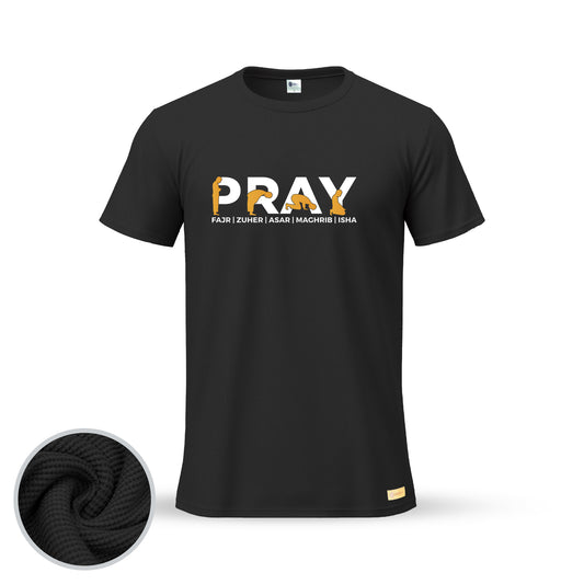 Pray Fajr, Zuher, Asar, Maghrib, Isha | Thermal Round Neck T-Shirt for Men