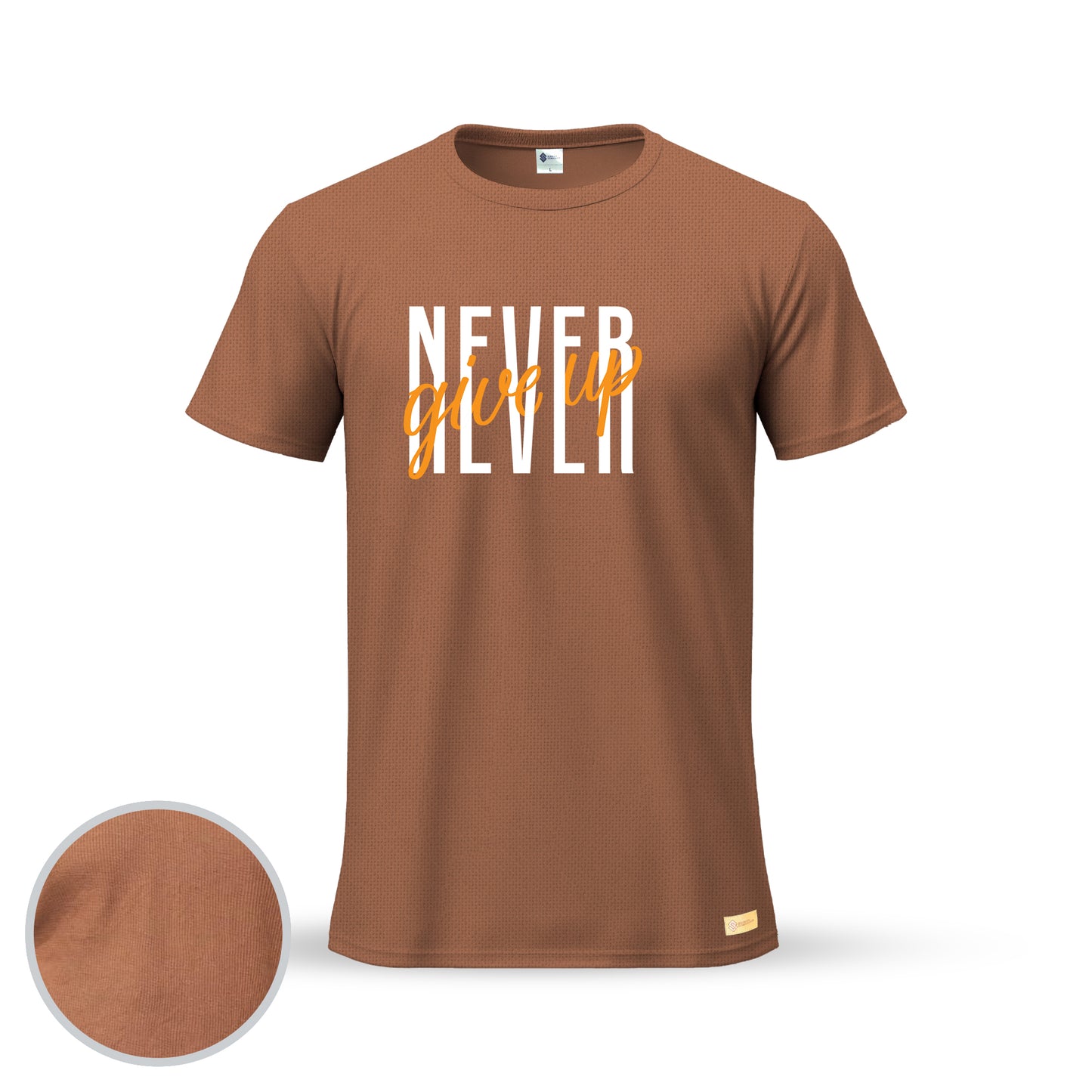 Never Give Up | Thermal Round Neck T-Shirt for Men