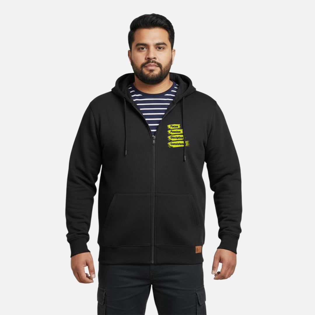 Focus, Passion, Discipline And Consistency | Zipper Hoodie