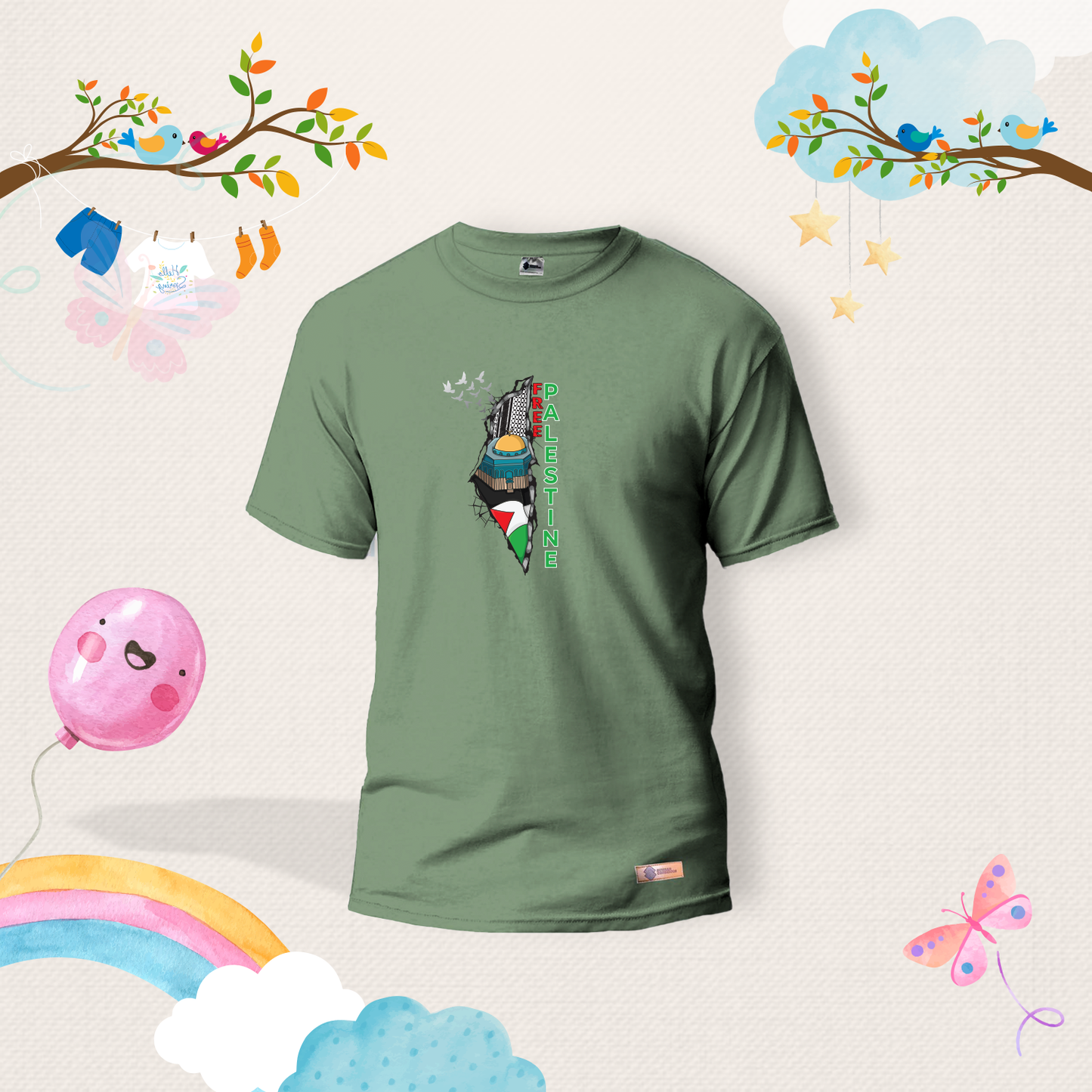Free Palestine Kids Shirts