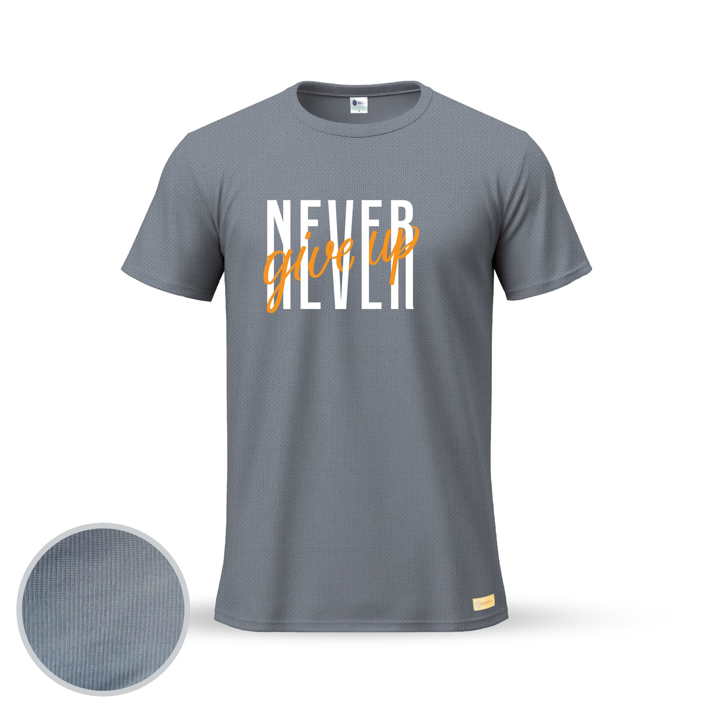 Never Give Up | Thermal Round Neck T-Shirt for Men