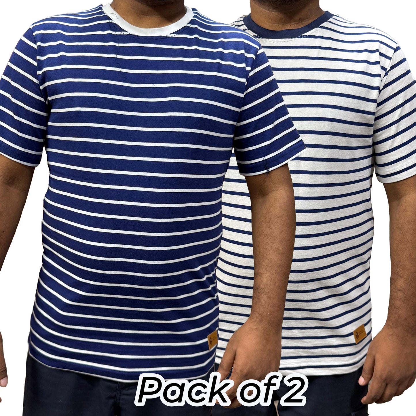 Pack of 2 Round neck Lines Shirt
