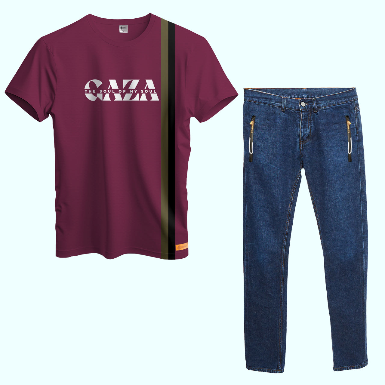 Combo Dry Fit T-Shirt and Jeans Trouser