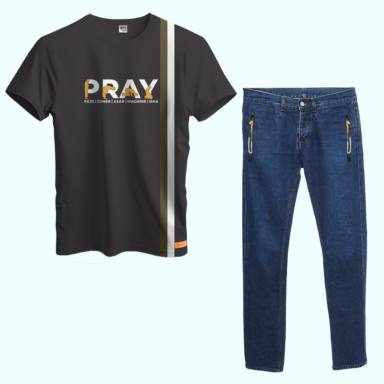 Combo Dry Fit T-Shirt and Jeans Trouser