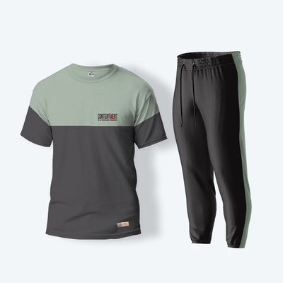 Black and Sea Green Track Suit