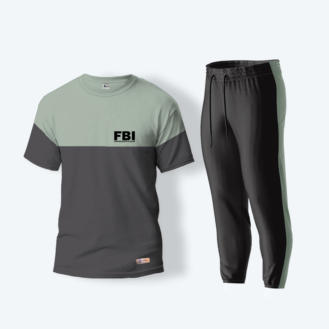 Black and Sea Green Track Suit