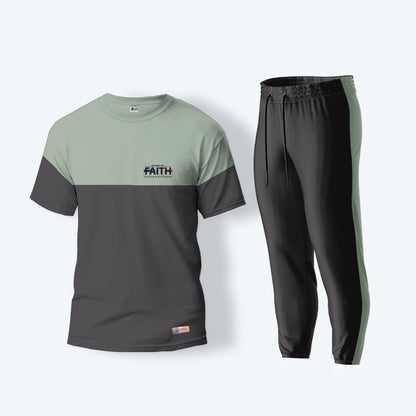 Black and Sea Green Track Suit