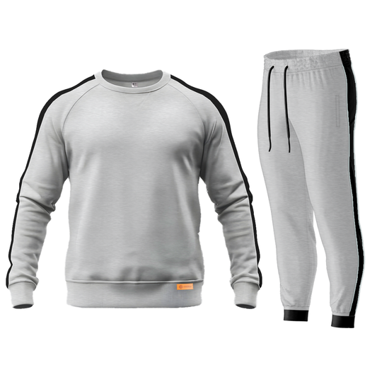 Heather Grey Black Hoodi Track Suit