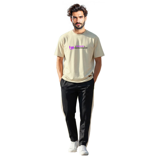 Off White and Black Dry-Fit Track Suit