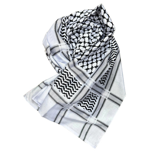 Keffiyeh Scarf Palestinian White and Black