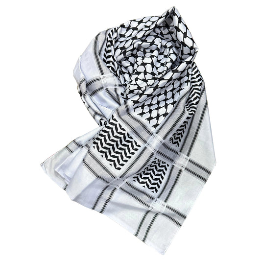Keffiyeh Scarf Palestinian White and Black