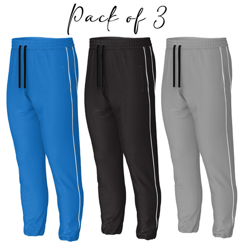 Pack of 3 Trousers Scuba Fabric