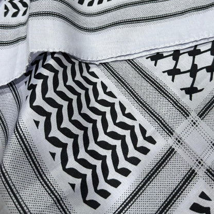 Keffiyeh Scarf Palestinian White and Black