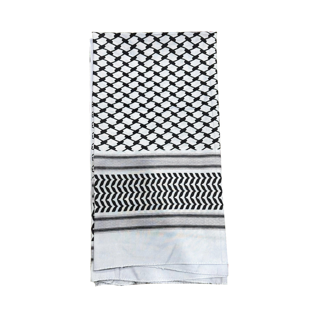 Keffiyeh Scarf Palestinian White and Black