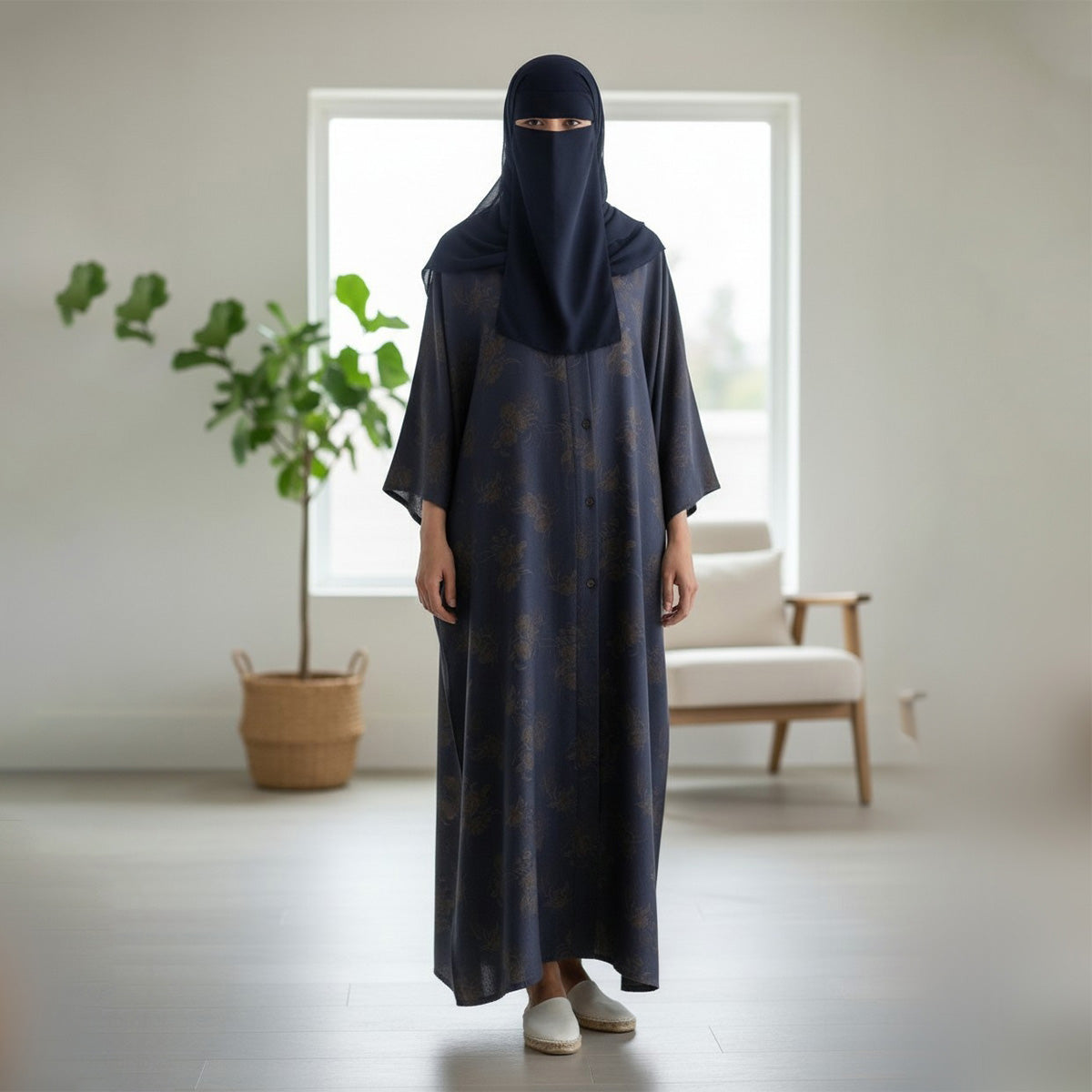PRINTED ABAYA (FRONT OPEN)