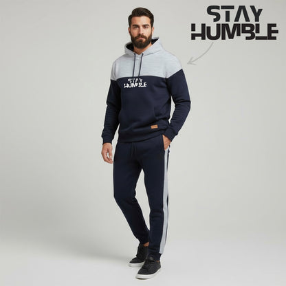Heather Grey & Navy Blue | Tracksuit