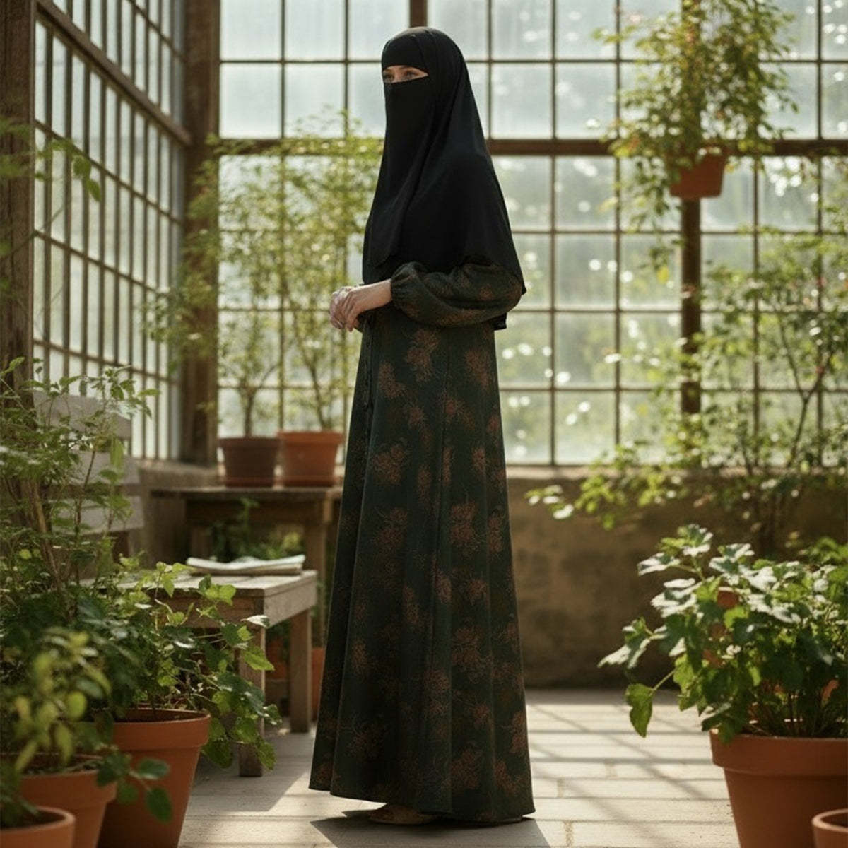 PRINTED ABAYA (FRONT OPEN)