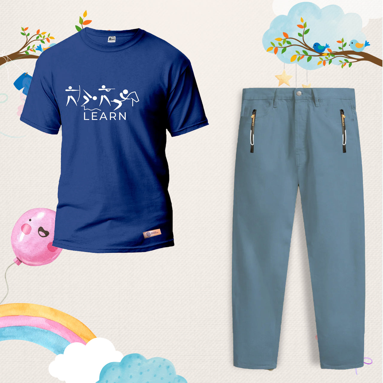 Combo Kids T-Shirt and Jeans Trouser