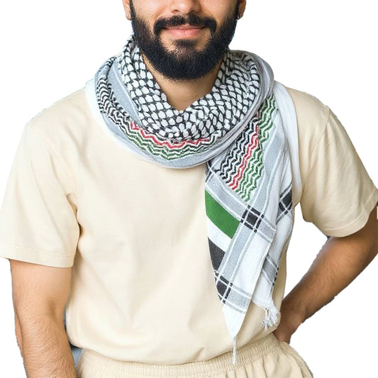 Keffiyeh Scarf Palestinian White and Black