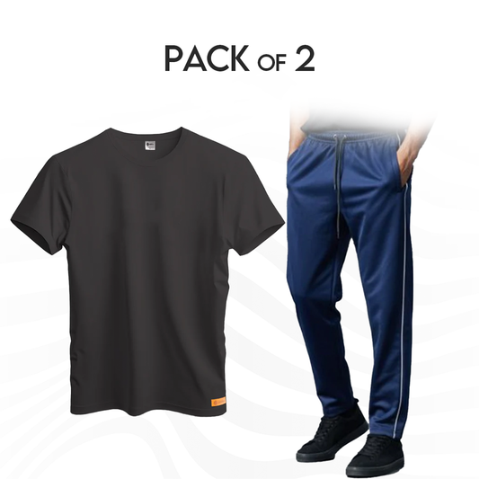 Pack of 2 Scuba Fabric Trouser and Dry fit T-Shirts