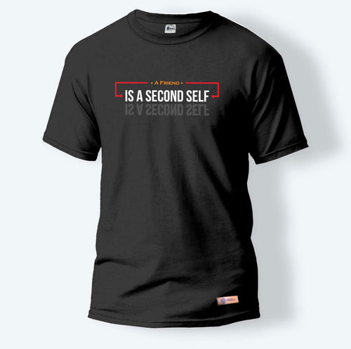 A Friend is a Second Self | Round Neck T-Shirt for Men