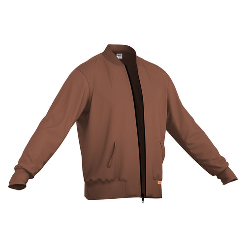 Brown | Mock Neck Zipper