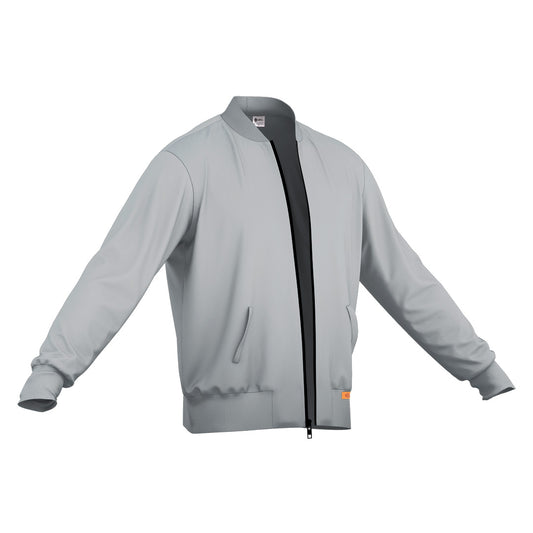 Grey | Mock Neck Zipper