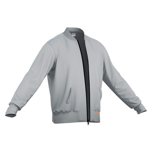 Grey | Mock Neck Zipper