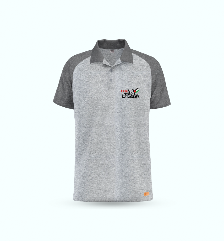 Free Palestine Raglan Polo Shirt