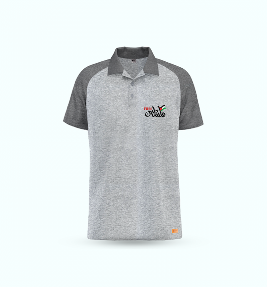 Free Palestine Raglan Polo Shirt