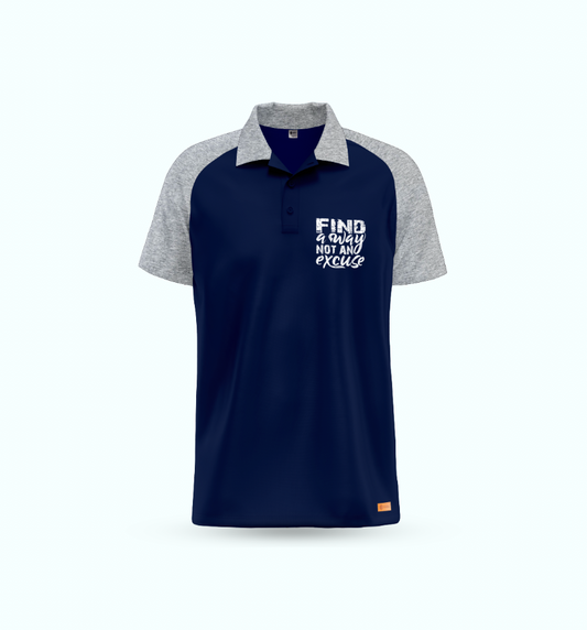 Find a Way Not an Excuse Raglan Polo Shirt