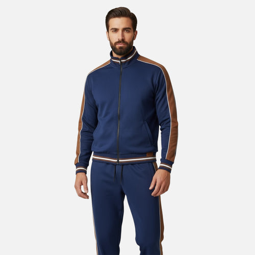 Navy Blue Brown | Tracksuit Hover