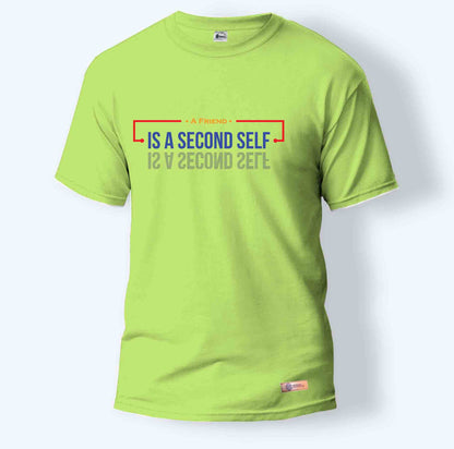 A Friend is a Second Self | Round Neck T-Shirt for Men