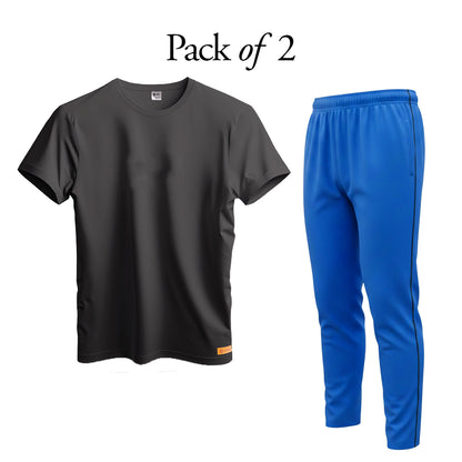 Pack of 2 Scuba Fabric Trouser and Dry fit T-Shirts