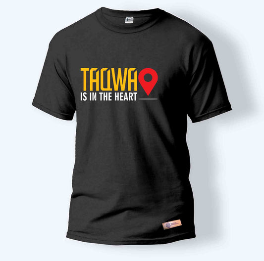 Taqwa is in the Heart | Round Neck T-Shirt for Men