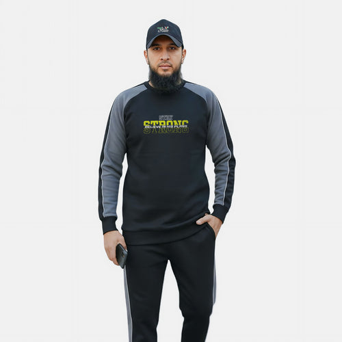 Black Grey Terry | Tracksuit Hover