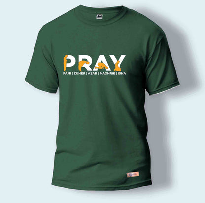Pray Fajr, Zuher, Asar, Maghrib, Isha | Round Neck T-Shirt for Men