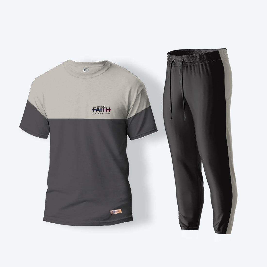 Black and Beige Track Suit