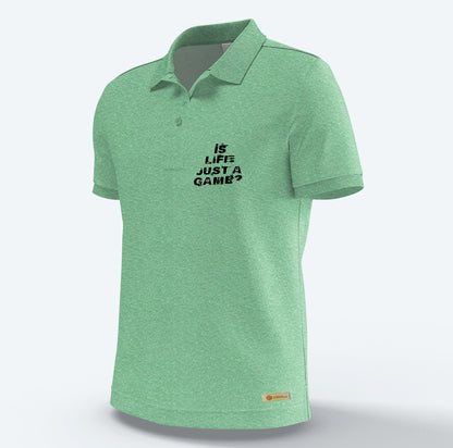 Is Life Just a Game Heather Green Polo Shirt