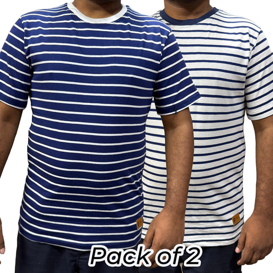 Pack of 2 Round neck Lines Shirt
