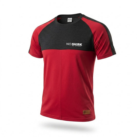 Maroon Black Raglan | Round Neck T-Shirt for Men