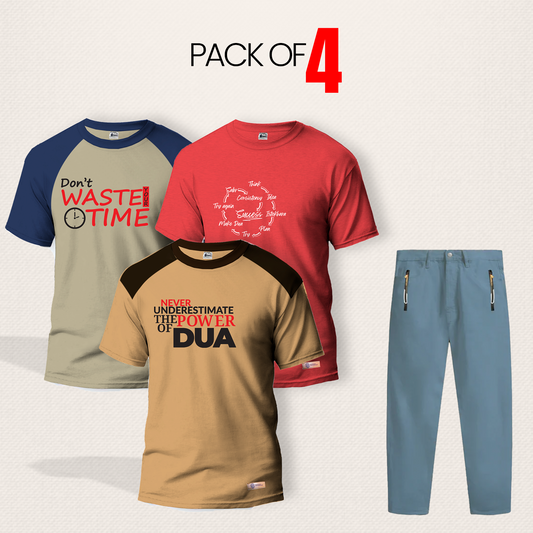 Pack of 4 Combo Kids T-Shirt and Jeans Trouser