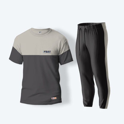 Black and Beige Track Suit