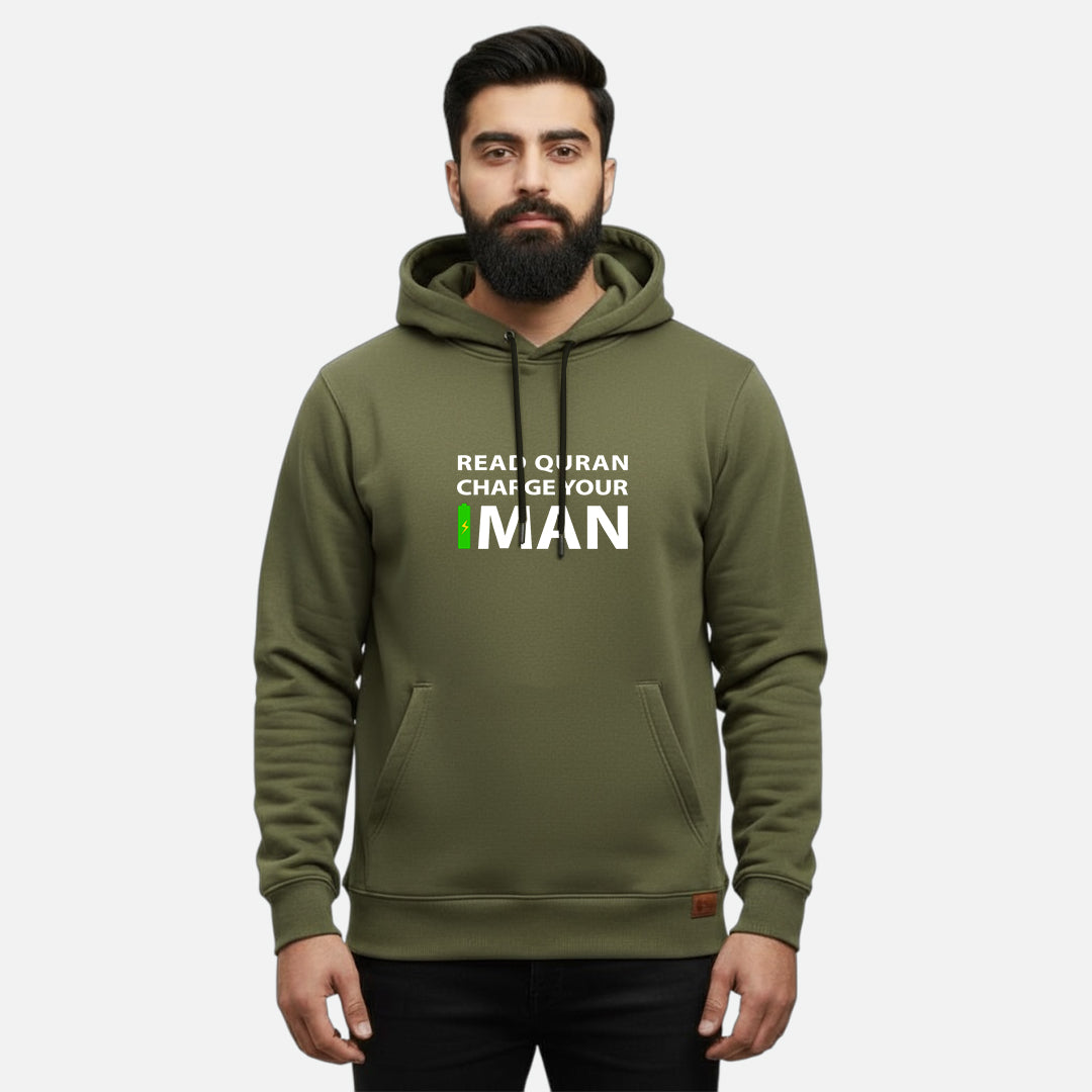 Read Quran Charge Your Iman | Kangaroo Hoodies
