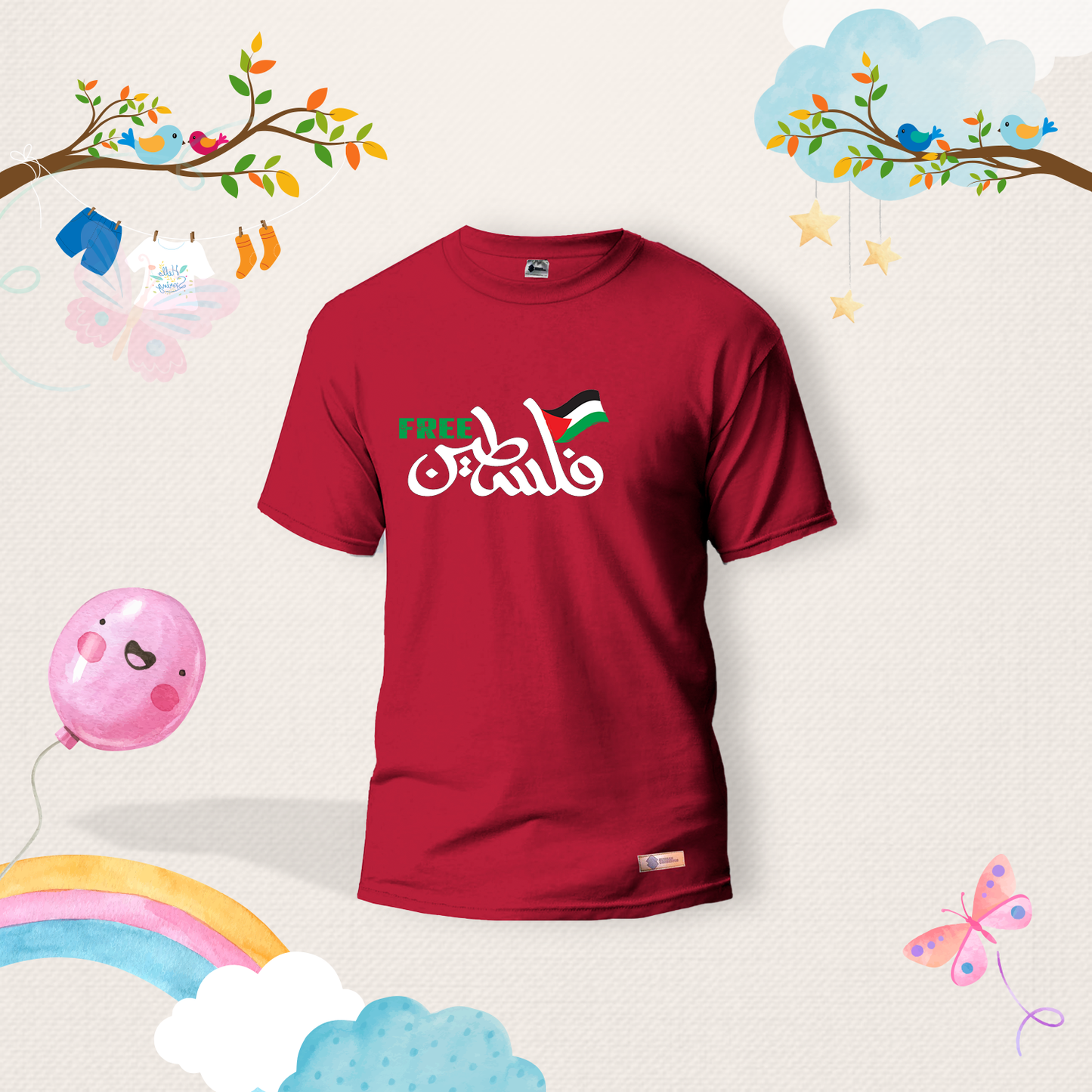 Free فلسطين Kids Shirts
